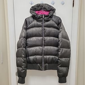 Women's The North Face Black Down 550 Puffer Jacket with Hood Size XL